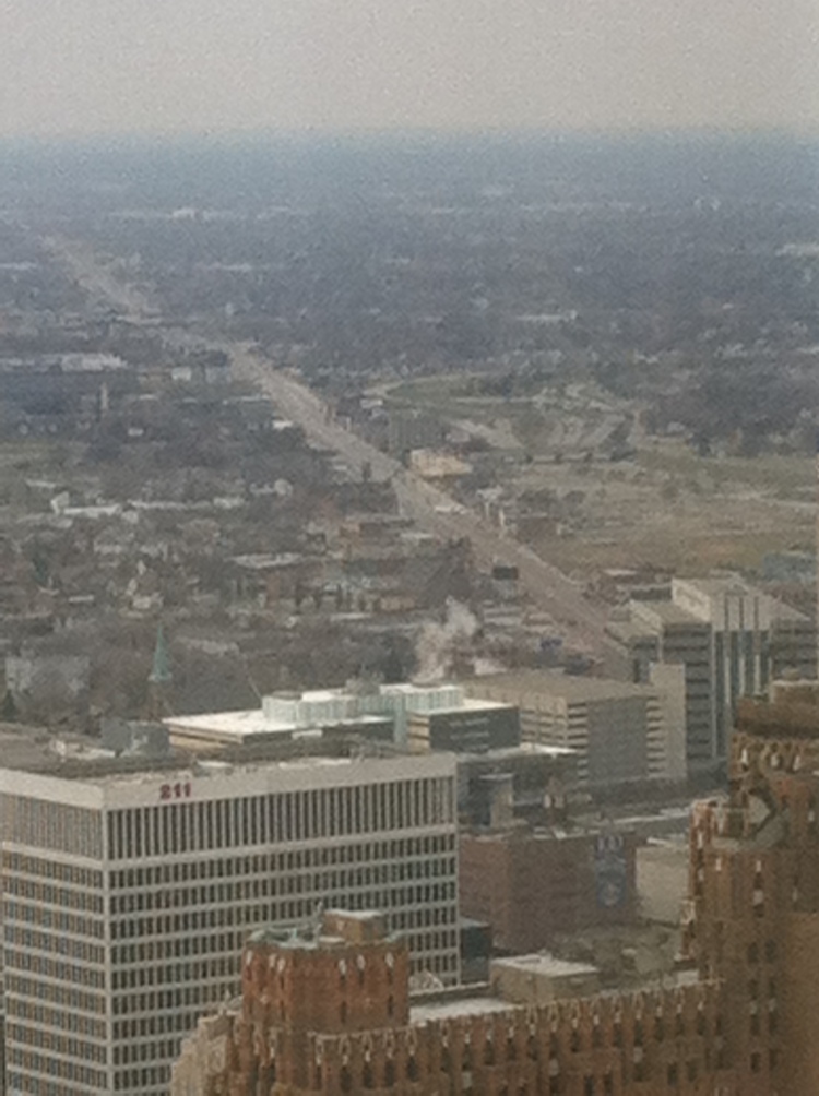 On a good day you can see 30 miles in any direction from the 72nd floor, you can even see the Pontiac Silverdome.